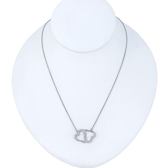 Interlocking Hearts Necklace | Aphrodite's Sterling Silver 925 16”-18” - Picture 1 of 10